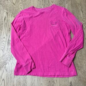 Vineyard Vines Kids Size Large Pink Whale Logo Long Sleeve‎ T-Shirt
